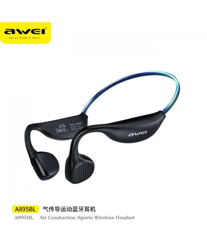 Awei A895BL Air Conduction Sports Headphones 5.3 Wireless Bluetooth Earphones 18mm Horn Headset Eearphone Waterproof Earbuds